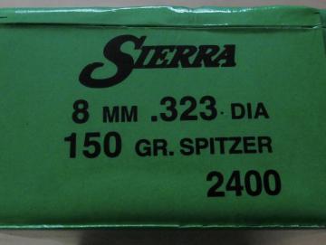 Geschosse Sierra cal 8mmS / .323 150gr Prohunter