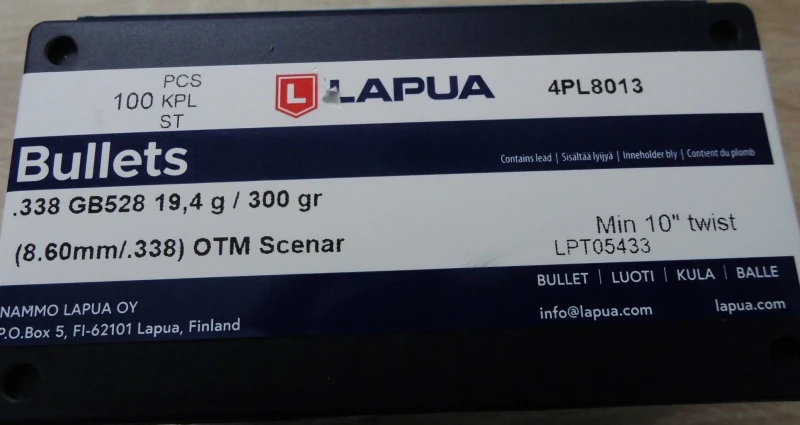 Geschosse LAPUA cal 338 300gr Scenar