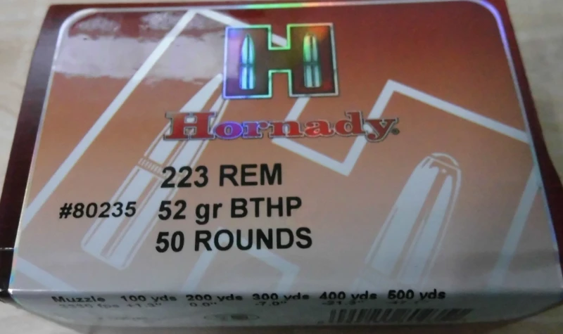 Hornady 223rem  HPBT 52gr Match