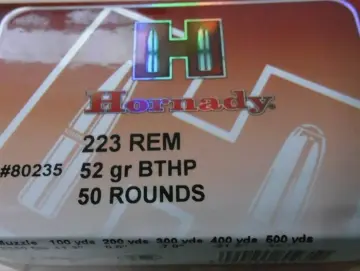 Hornady 223rem  HPBT 52gr Match